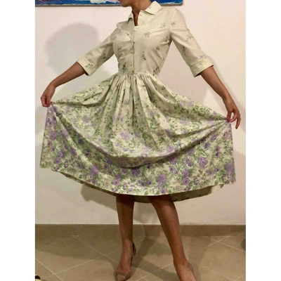 Pre-owned Luisa Beccaria Ecru Cotton Dress