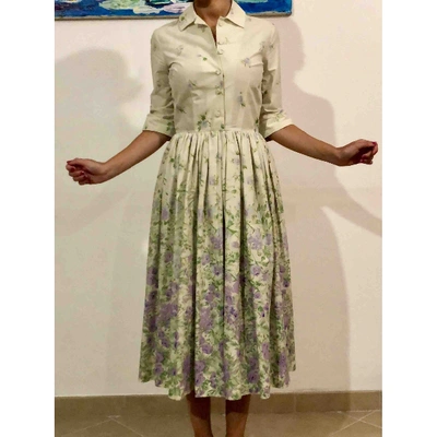 Pre-owned Luisa Beccaria Ecru Cotton Dress