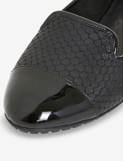Shop Dune Genevene Slip-on Leather Shoes In Black-reptile