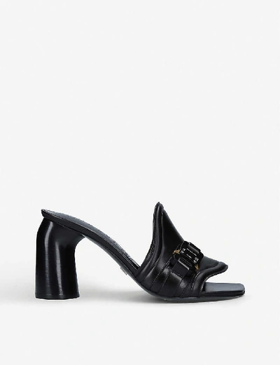 Shop Alyx Buckle-embellished Leather Mules In Black