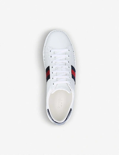 Shop Gucci New Ace Leather Trainers In Blue Other