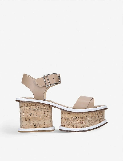 Shop Gabriela Hearst Harrigan Leather Platform Sandals In Camel