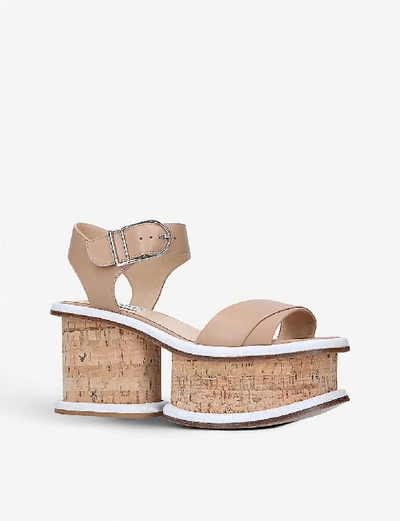 Shop Gabriela Hearst Harrigan Leather Platform Sandals In Camel