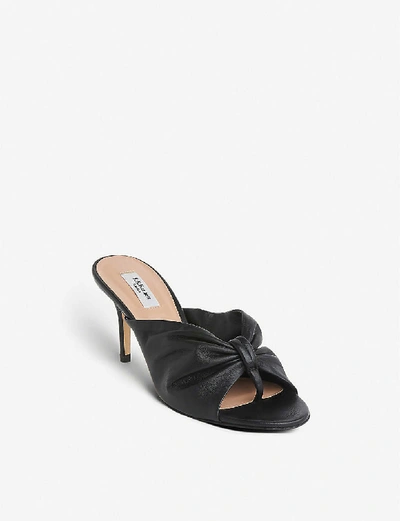 Shop Lk Bennett Nadia Open-toe Leather Mules In Bla-black