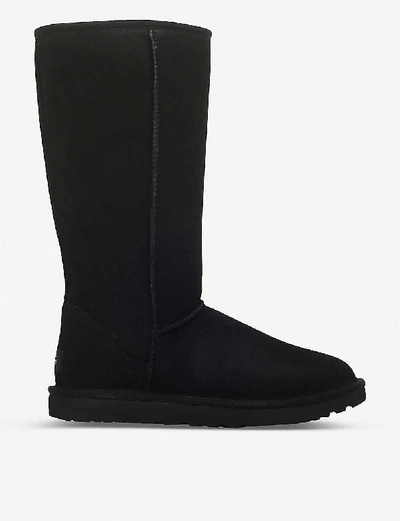 Ugg Classic Tall Ii Womens Suede Fur Lined Winter Boots In Black