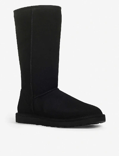 Shop Ugg Womens Black Classic Ll Tall Sheepskin And Suede Boots