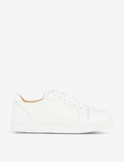 Christian Louboutin Vieira Platform Red Sole Sneakers In White 