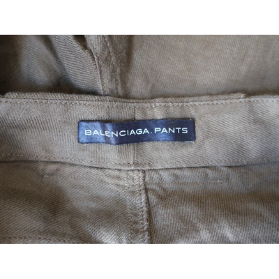 Pre-owned Balenciaga Khaki Cotton Shorts