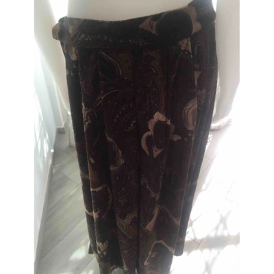 Pre-owned Marella Velvet Maxi Skirt In Multicolour