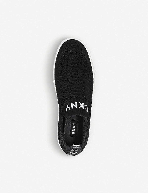 dkny platform logo slip on trainer