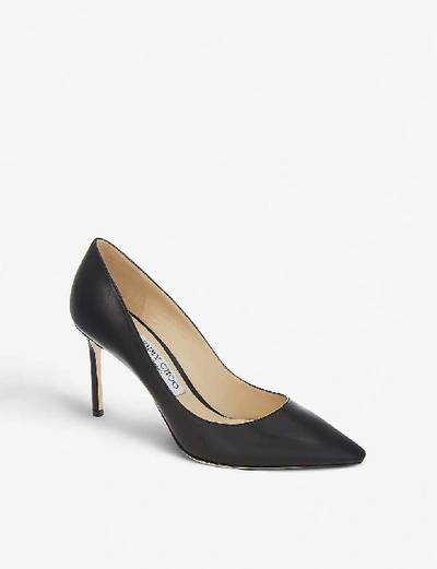 Jimmy Choo Womens Black Romy 85 Leather Courts In Black