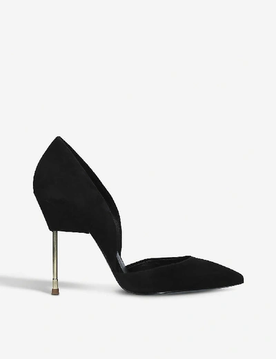 Shop Kurt Geiger London Women's Black Bond Satin Court Shoes