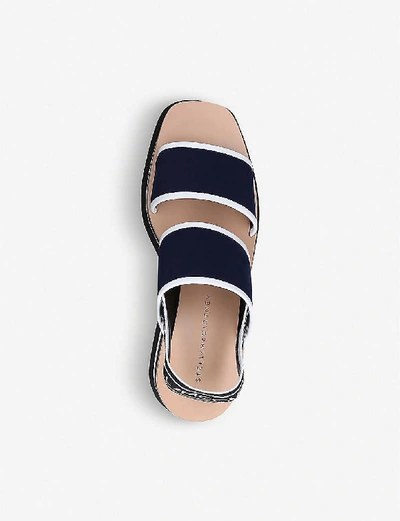Shop Stella Mccartney Sneak Elyse Nylon Flatform Sandals In Blue Other