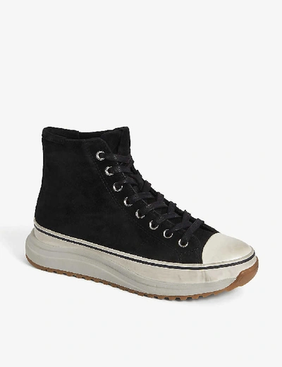 Shop Allsaints Osun High-top Leather Trainers In Black