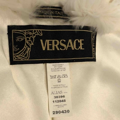 Pre-owned Versace White Chinchilla Coat