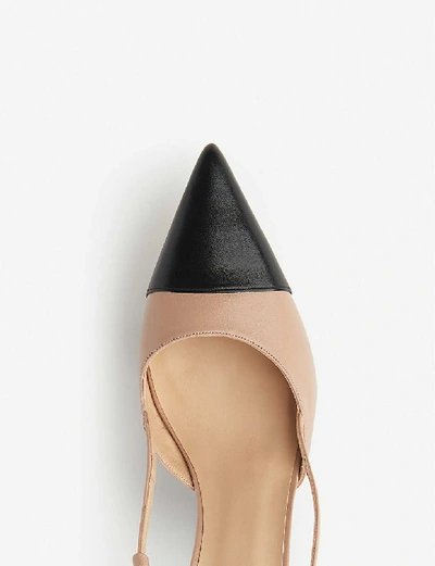 Shop Lk Bennett Hally Colour-blocked Leather Courts In Bei-trench/black