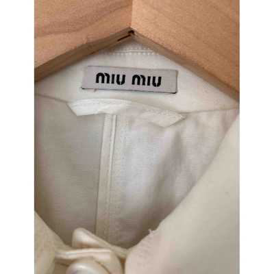Pre-owned Miu Miu White Cotton Jacket