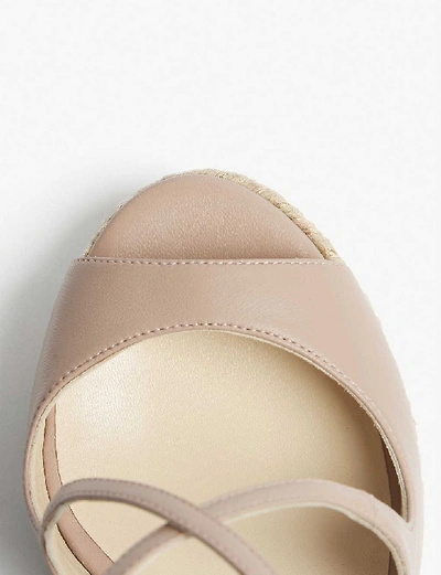Shop Jimmy Choo Dakota 120 Leather Wedge Sandals In Ballet Pink