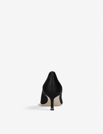 Manolo Blahnik Hangisi 90 Black Satin Pumps In Black