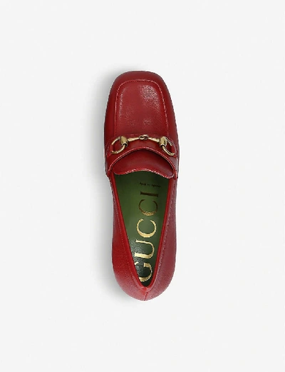 Shop Gucci Houdan Leather Platform Loafers In Red