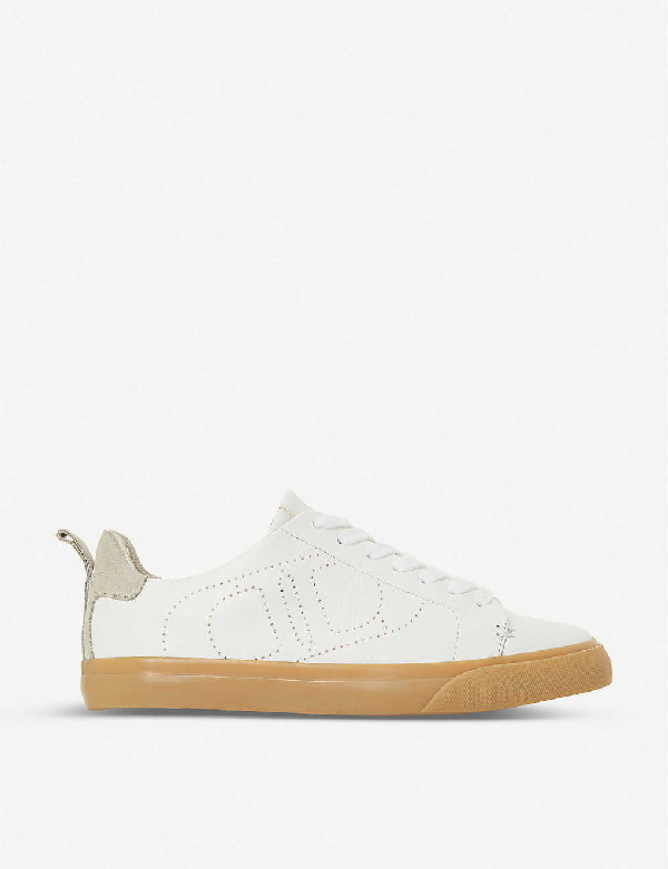 dune white leather trainers