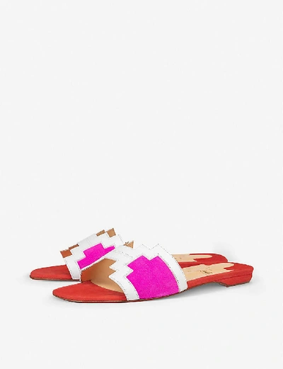Shop Christian Louboutin Hao Mule Flat Suede/calf/vv In Vers Smoothie/diva