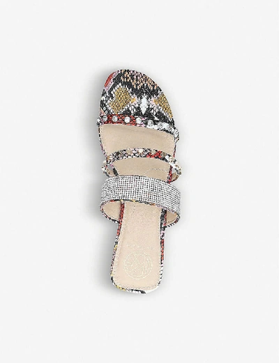 Shop Kg Kurt Geiger Riven Snakeskin-print Leather Sandals In Red/other