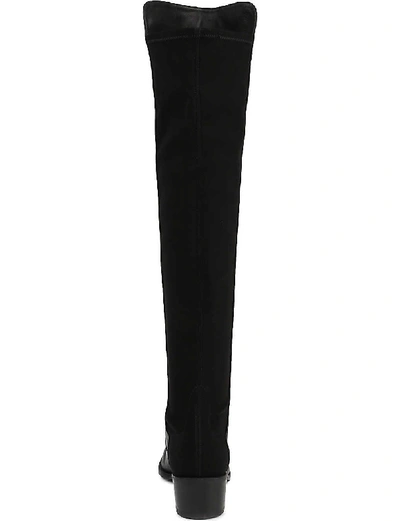 Shop Stuart Weitzman Women's Black Ladies Black Leather Timeless Reserve Stretch-back Boots, Size: