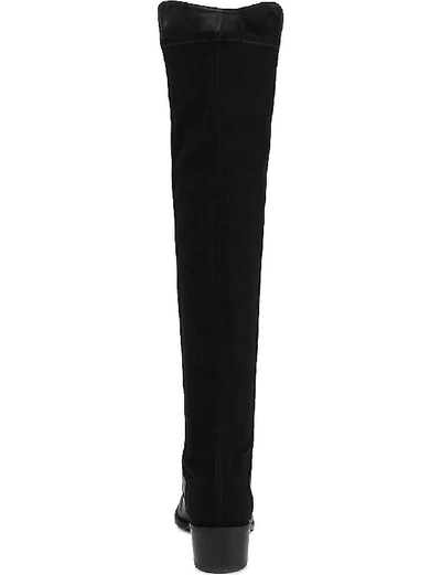 Shop Stuart Weitzman Womens Black Reserve Stretch-back Leather Boots