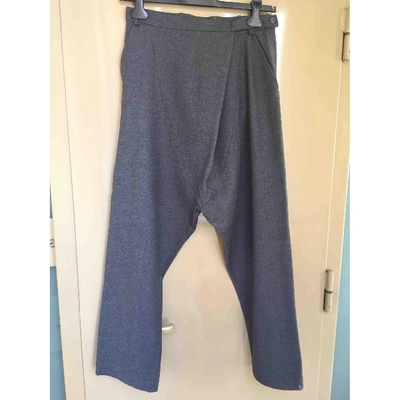 Pre-owned Alessandro Dell'acqua Wool Trousers In Grey