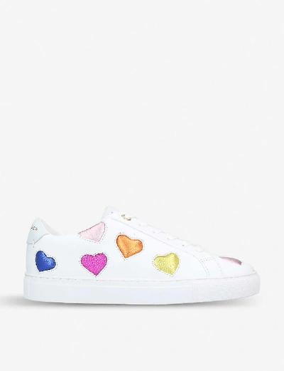 Shop Kurt Geiger Lio Metallic Hearts Leather Trainers In Mult/other