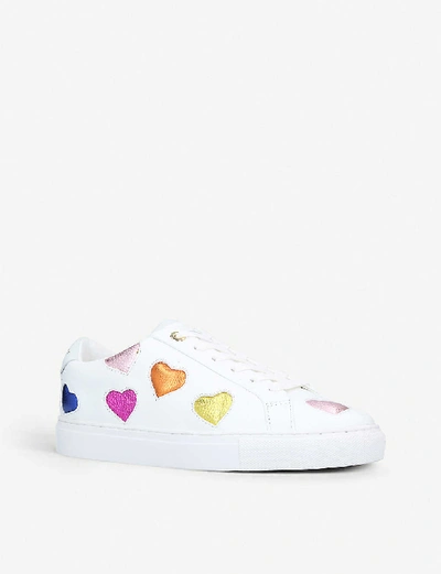 Shop Kurt Geiger Lio Metallic Hearts Leather Trainers In Mult/other