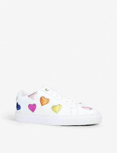 Shop Kurt Geiger London Womens Mult/other Lio Metallic Hearts Leather Trainers