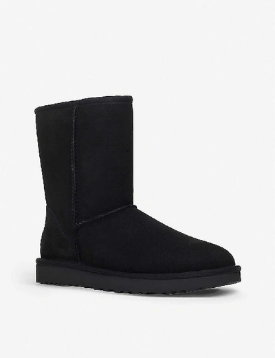 Ugg Logo Patch Mid-tube Boots In Black