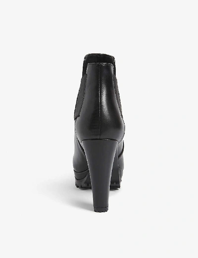 Shop Allsaints Sarris Platform Heeled Leather Boots In Black