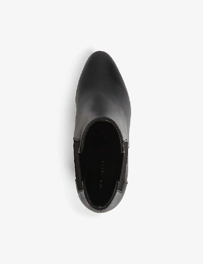 Shop Allsaints Womens Black Sarris Platform Heeled Leather Boots