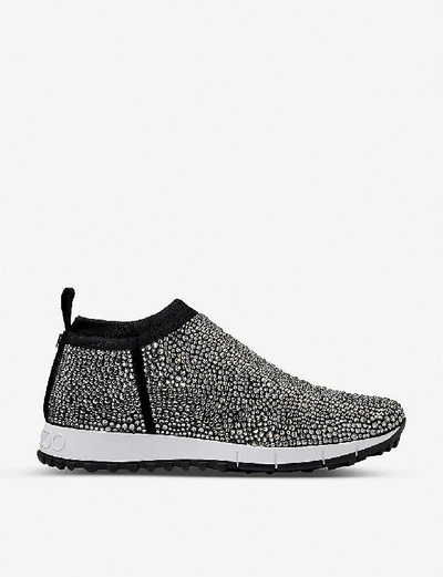Shop Jimmy Choo Norway Embellished Knitted Trainers