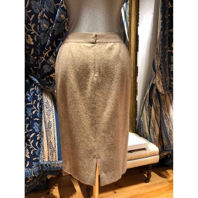 Pre-owned Chanel Cashmere Mid-length Skirt In Beige