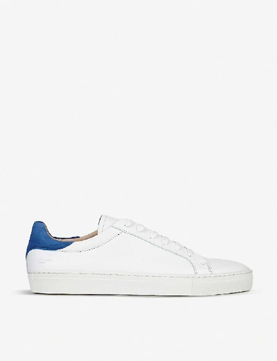 Shop Lk Bennett Tokyo Contrast-heel Leather Trainers In Mul-white/clay