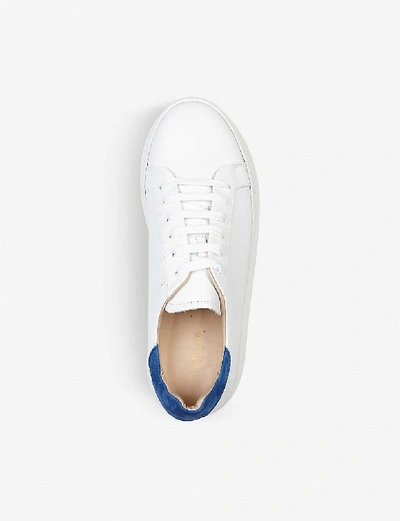 Shop Lk Bennett Tokyo Contrast-heel Leather Trainers In Mul-white/clay
