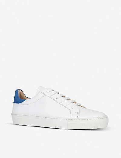 Shop Lk Bennett Tokyo Contrast-heel Leather Trainers In Mul-white/clay