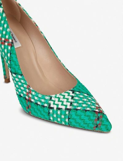 Shop Lk Bennett Fern Pointed-toe Tweed Courts In Mul-green