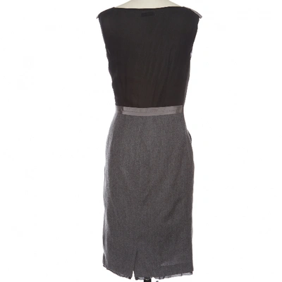 Pre-owned Costume National Wool Mid-length Dress In Grey