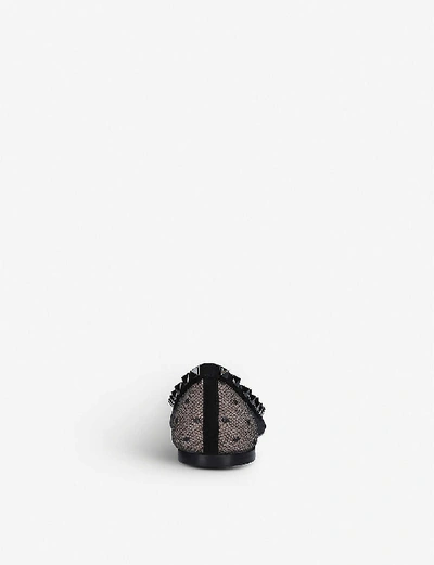 Shop Valentino Rockstud Swiss-dot Mesh Flats In Black