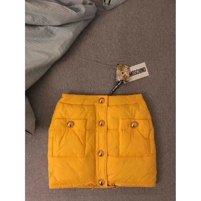 Pre-owned Moschino Mini Skirt In Yellow