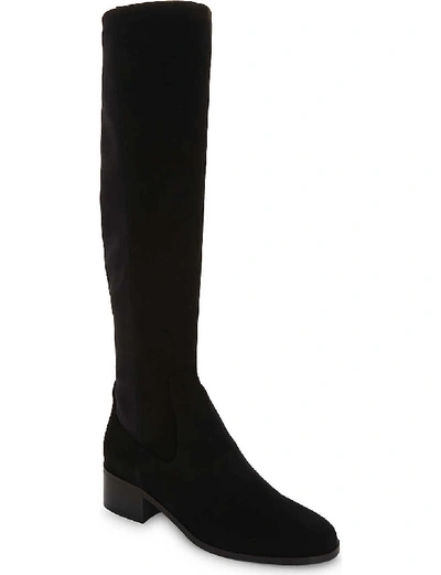 Shop Lk Bennett Womens Bla-black Bella Stretch Suede Knee Boots