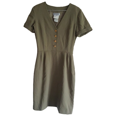 Pre-owned Saint Laurent Wool Dress In Khaki