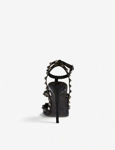 Shop Valentino Rockstud 100 Patent-leather Courts In Black