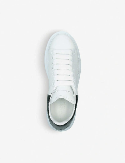 Shop Alexander Mcqueen Runway Leather Platform Trainers In White/blk