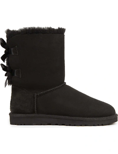 Shop Ugg Bailey Bow Bow-trimmed Sheepskin Boots In Black